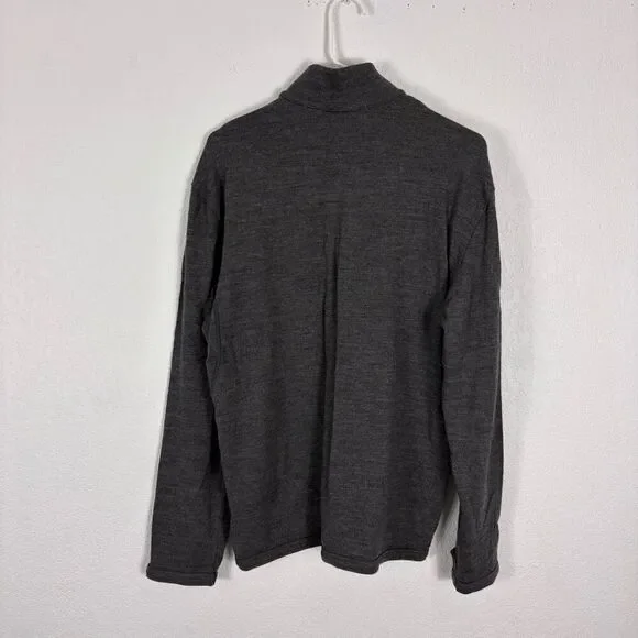 Icebreaker Grey 100% Wool Quarter Zip Pullover Sweater Men's Size Large - Picture 7 of 10